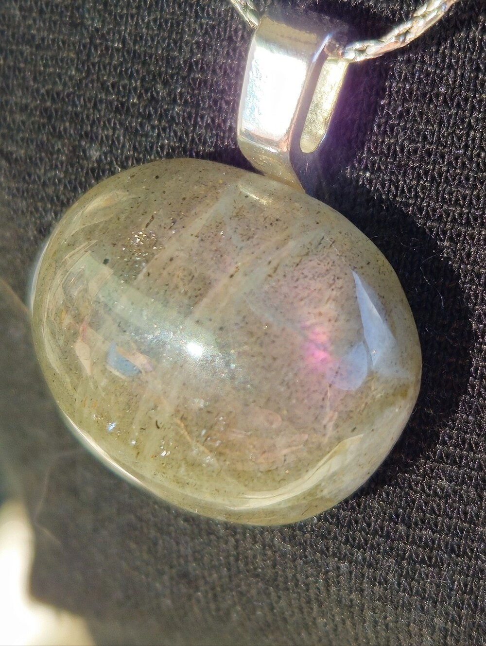 Sunset Labradorite On A Sterling 16in Chain Unicorn StoneWorks